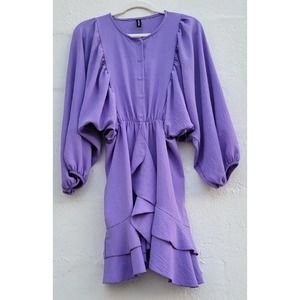 Anthropologie Italy
Lavender Ruffle Button Up Mini Dress